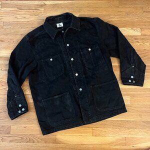 Calvin Klein Vintage Black Denim Stonewash USA Made Chore Jacket - Men's XL